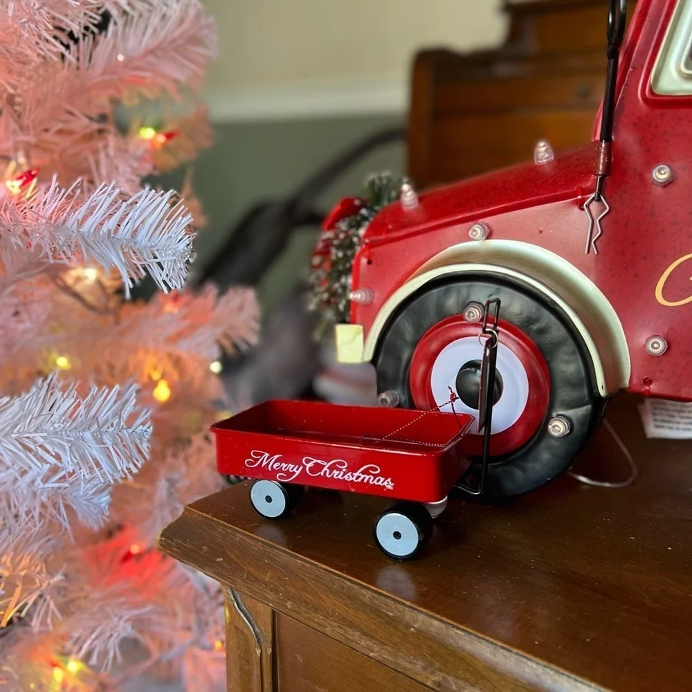 Rare Vintage 1980’s Red Wagon Christmas Ornament